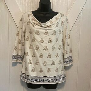 J. McLaughlin Catalina Cloth Paisley Print Top Medium